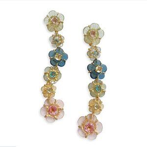 Nicola Bathie Chinoiserie Long Floral Drop Earrings
